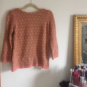 Patterned pink and gold sweater