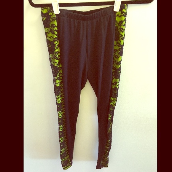Mess Queen NYC black & neon leggings - size S.