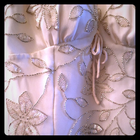 Cache cream beaded dress