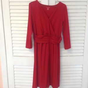 New Lands End Knit Dress With Natural Waistline