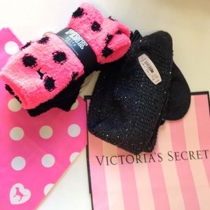 Victoria's Secret sequin socks and PINK socks