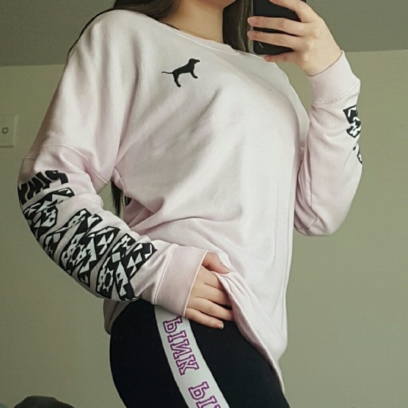 PINK Rare Aztec CREW XS