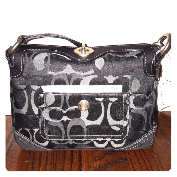 Coach Baguette Black & Gray Signature Jacquard bag