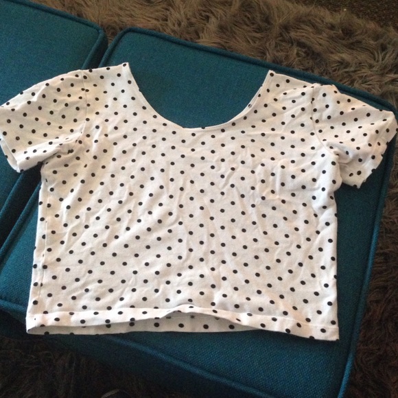 American apparel polka dot crop top