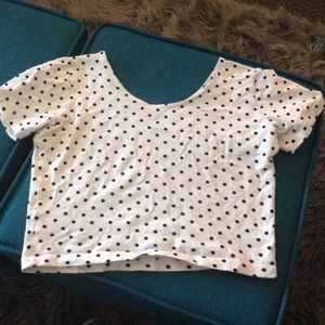 American apparel polka dot crop top