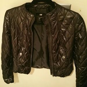 Black H & M quilted moto jacket