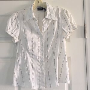 Cute puff sleeve button up shirt