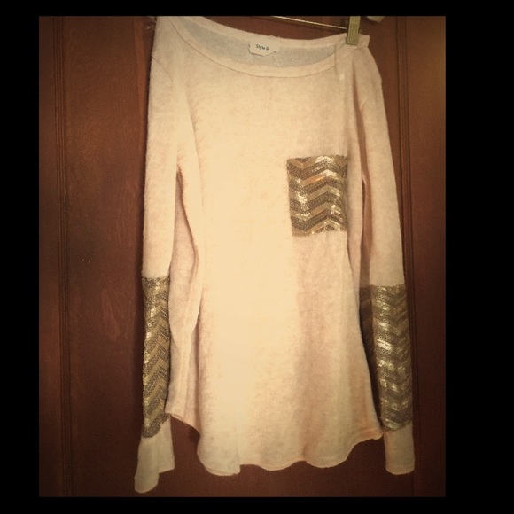 Long sleeves sequin shirt