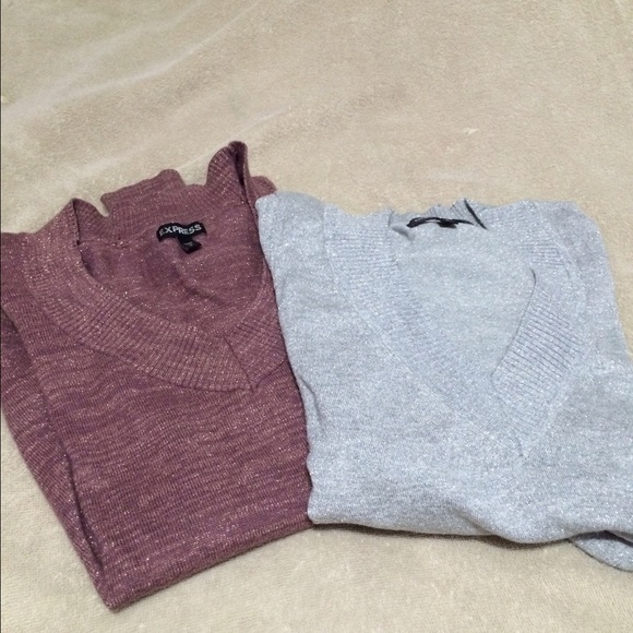 Express long sleeve v-necks