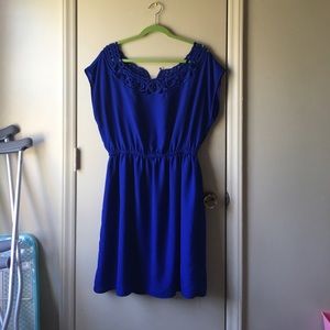 Blue dress with lattice top