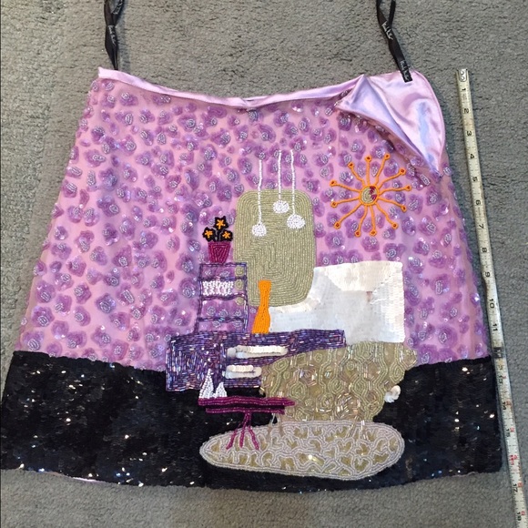 Vintage Nicole Miller sequined short skirt lined