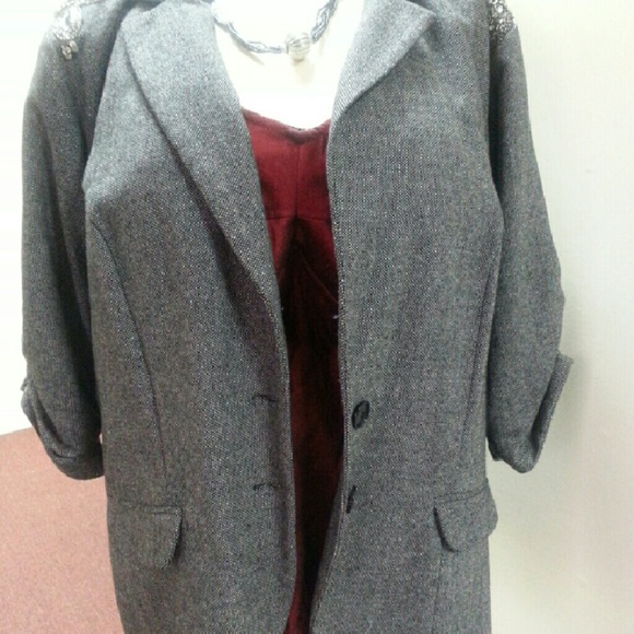 Grey/black tweeted jacket 3x $20 from Torid