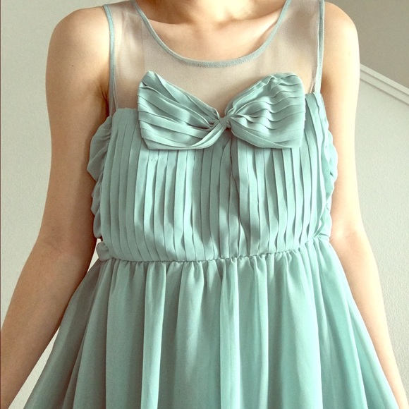 Vintage Seafoam Green Bow Dress