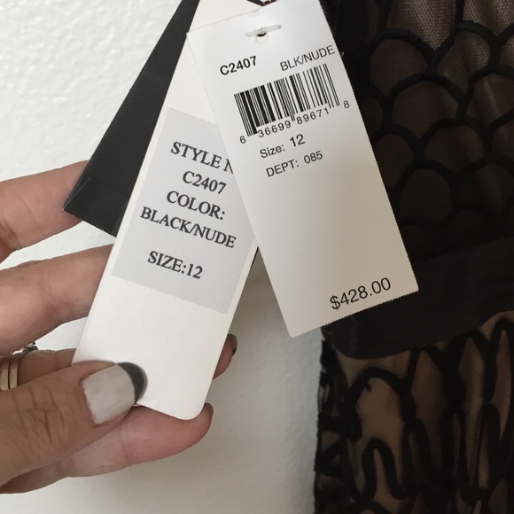 Sue Wong Black Nude BNWT Cocktail dress Sz 12 - Picture 4 of 4