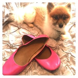 Max Collection Pink Leather Ballet Flats