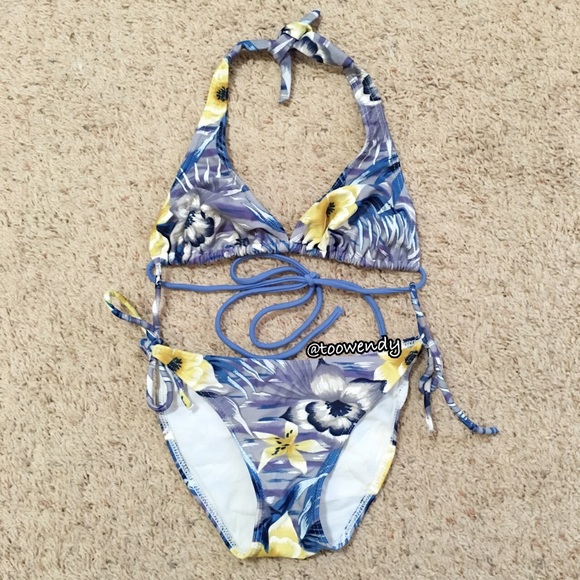 Hibiscus Triangle Matching Swimsuit