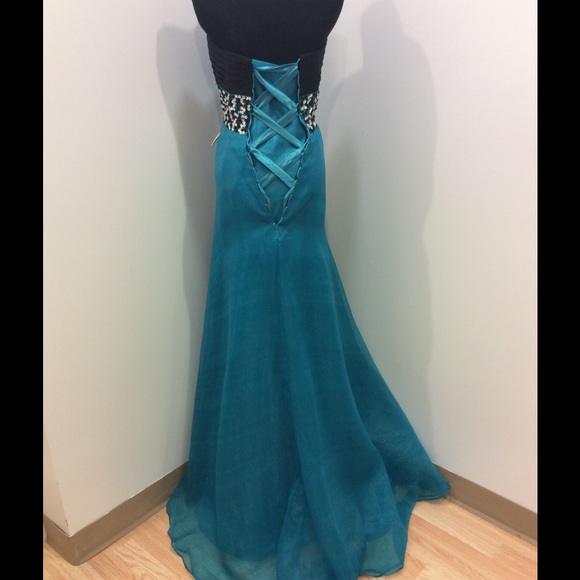 *Price Firm*NWT Teal Prom Dress - Picture 3 of 4