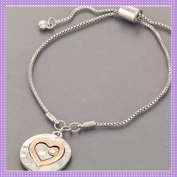 Boutique Jewelry - ❤️Silver Heart Charm Slide Bracelet