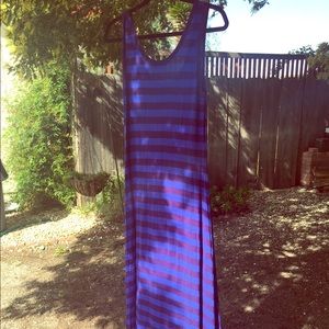 CALVIN KLEIN striped jersey maxi dress
