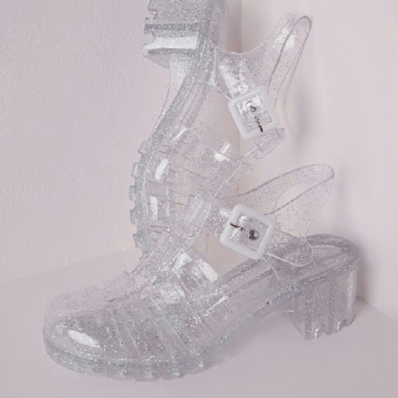 Glittery jelly shoes