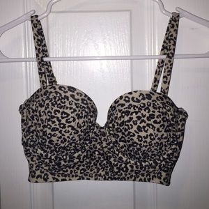 Cheetah Print Bikini Top