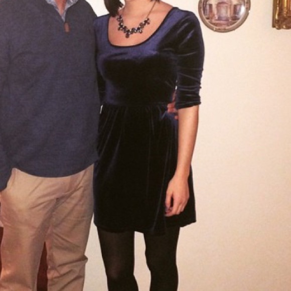 Blue Velvet Dress with Cutouts👗