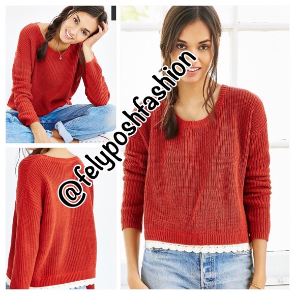 Urban Outfitters Kimchi Blue Lace Bottom Pullover