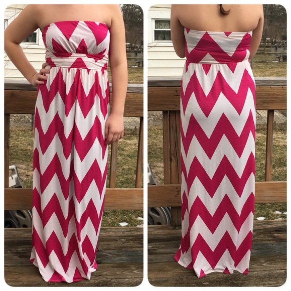 🍭Chevron Strapless Maxidress! NEW! - Picture 2 of 4