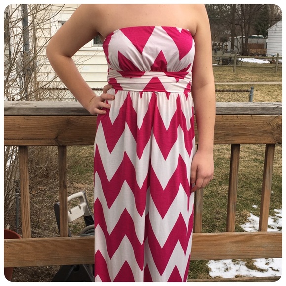 🍭Chevron Strapless Maxidress! NEW! - Picture 3 of 4