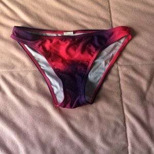 Purple and pink tie dye bikini top and bottom