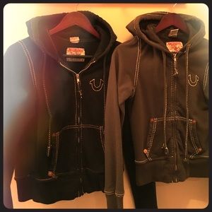 True Religion Black Zip-Up Hoodie