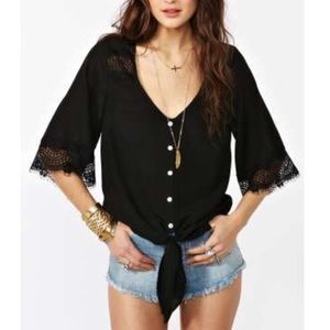 NWOT Nasty Gal Lace Tie Top