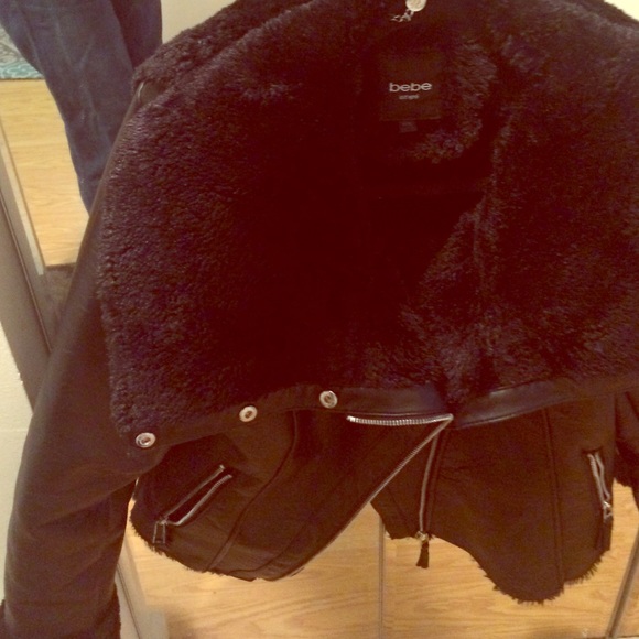 Bebe leather motorcycle jacket