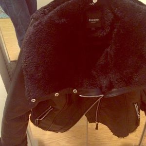 Bebe leather motorcycle jacket