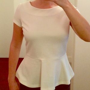 Banana Republic Cream Peplum Top