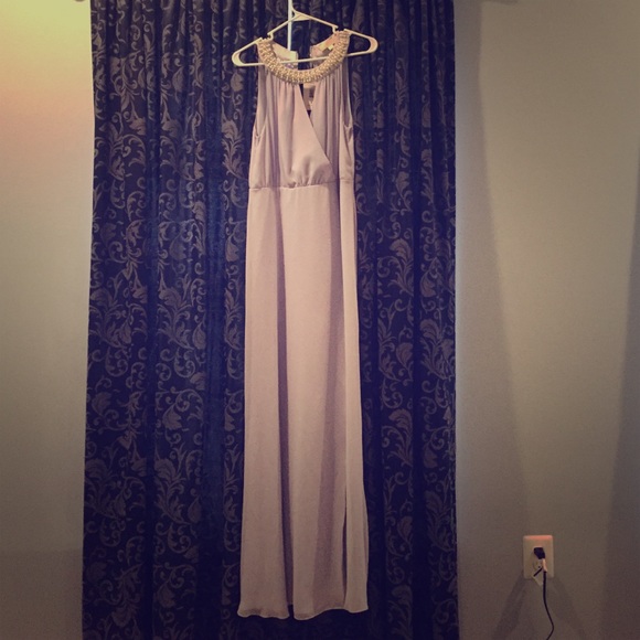 lavender and pearl prom dress