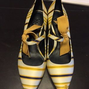 Tory Burch "Beverly" striped low heel pump 6.5 nwt