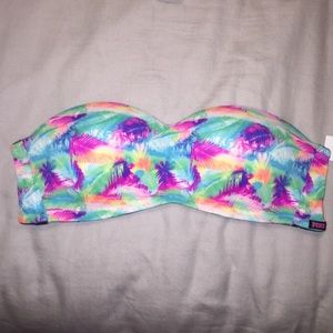 Tropical Criss Cross back Strapless Bra/Bandeau