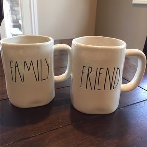 Rae Dunn family and friend mug set.