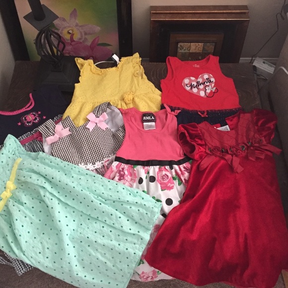 Set of toddler girl dresses.