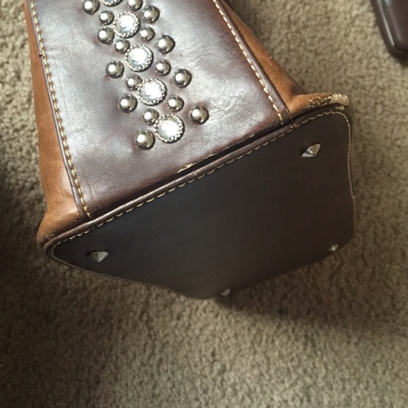 Brown Cross and Rhinestone Purse/Wallet Set - Picture 4 of 4