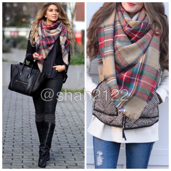 Boutique Accessories - New Tartan Blanket Plaid scarf wrap shawl checked