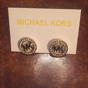 MK logo earrings