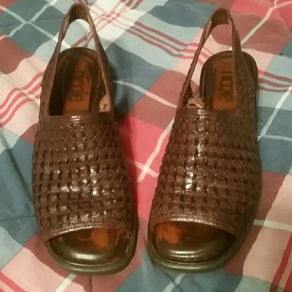 Nicole brown sling back shoes