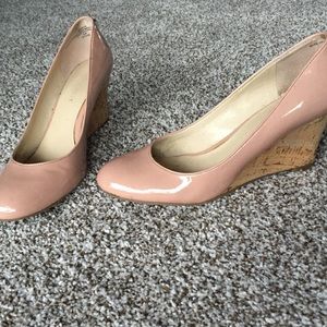 Pink Nine West wedges
