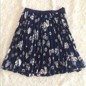 Pleated Floral Skirt
