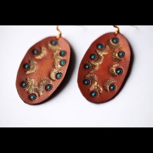 Handmade leather earrings