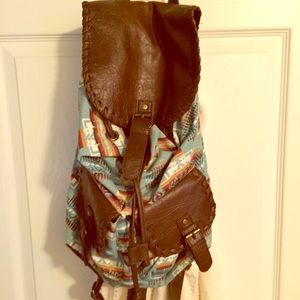 Aztec Leather Bookbag