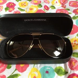 Dolce & Gabbana Gold Frame Brown Lens Aviators