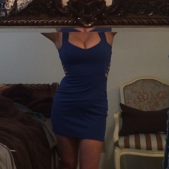 Blue dress with cut out sides